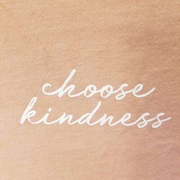 Zoe & Liv Choose Kindness Graphic Tee Short Sleeve Peach Pink T-Shirt Size S - Picture 4 of 10